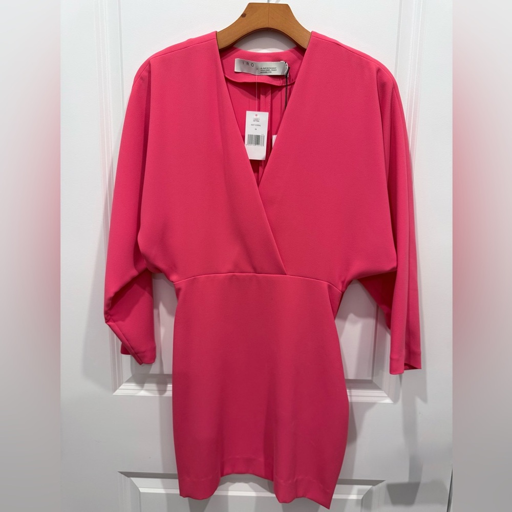 IRO Hot Coral Wrap Dress